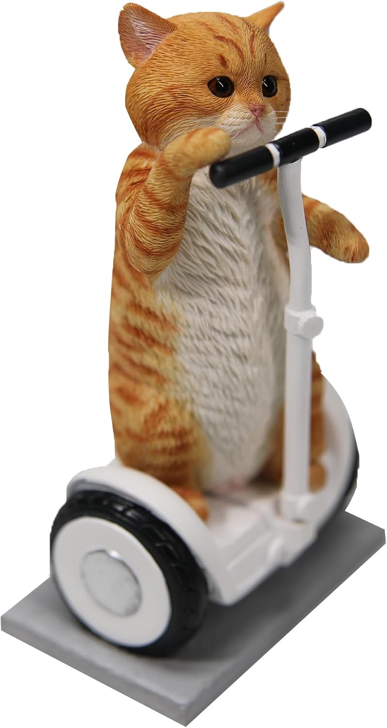 MMOS X JXK Resin Standing Cat Statue Cat Figurine for Table Decor Durable Polyresin with Intricate Details Gifts for Cat Lovers