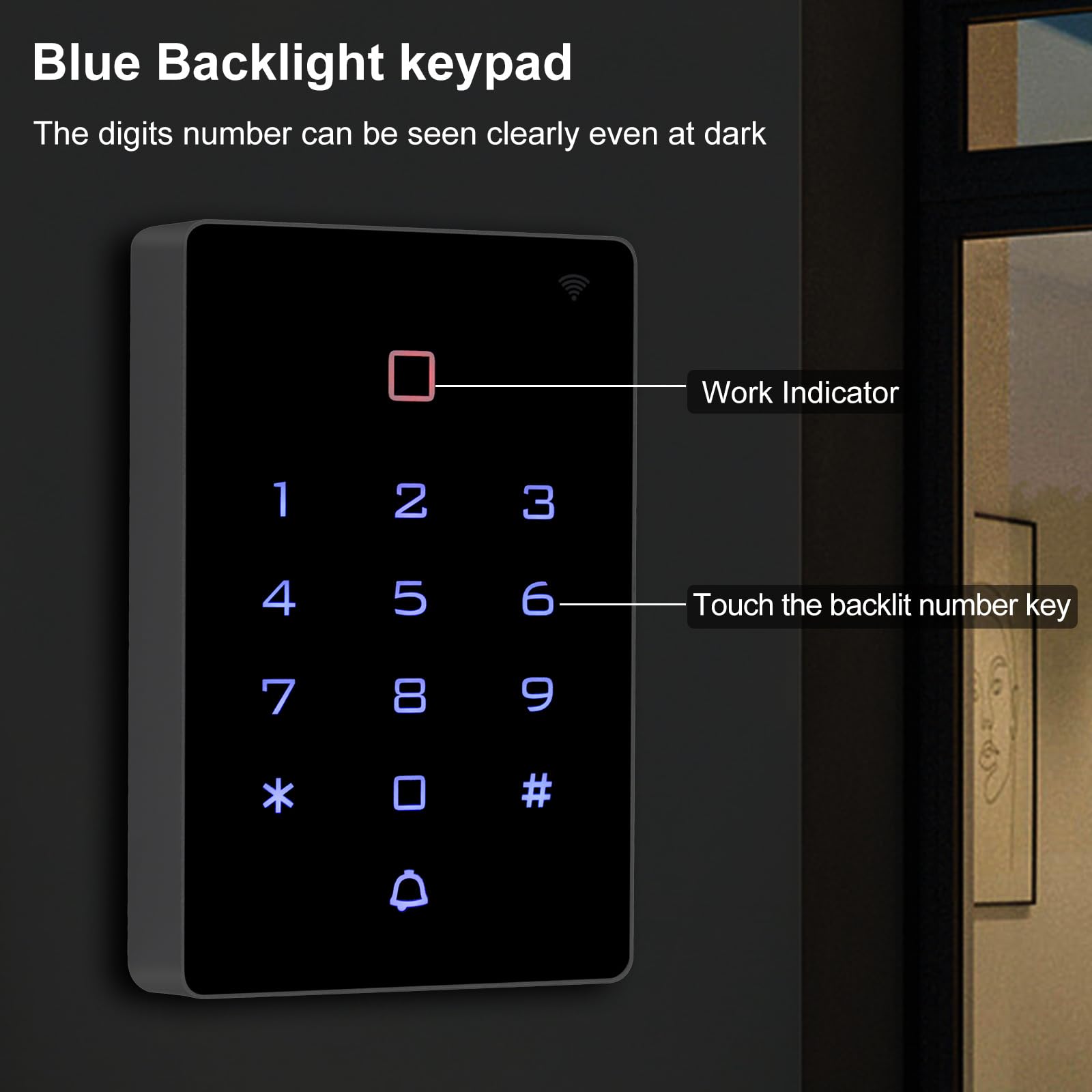 TUYA WiFi Teclado de Acceso de Seguridad Teclado RFID Impermeable Controlador Lector de Tarjetas 2000 Usuarios 180kg Cerradura Magnética Abridor de Puerta Alarma Salida