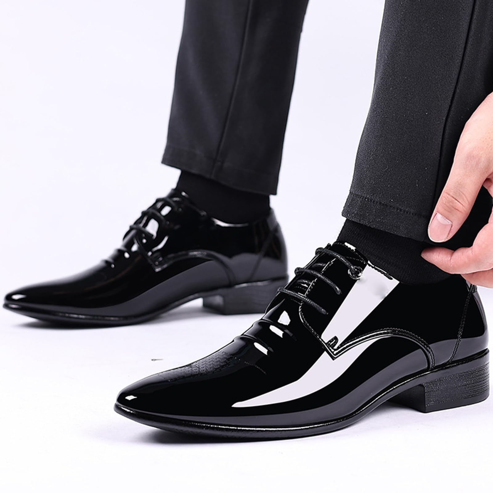 Uomo Scarpe Oxford in Pelle Stringate Scarpe Eleganti A Punta | Antiscivolo Classico Scarpe Formali Eleganti Comfort Business Matrimoni ufficio Cerimonia