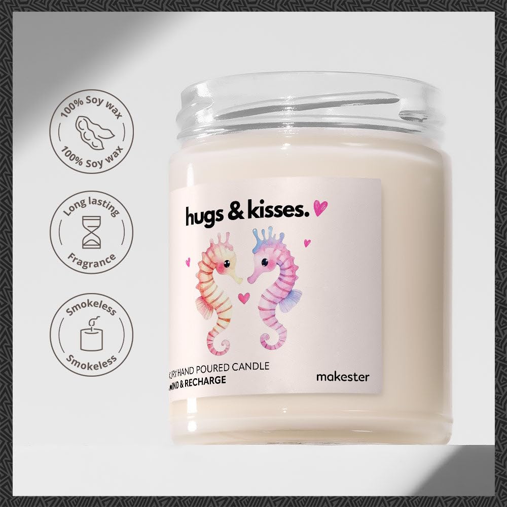 Seahorse Gifts - Luxury Soy Wax Candle - Vanilla, Jasmine, Sugared Almond - Makester, White - Image 2