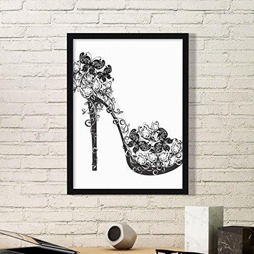 Cadre Art Prints Talons Hauts Fleur Papillon Noir Small