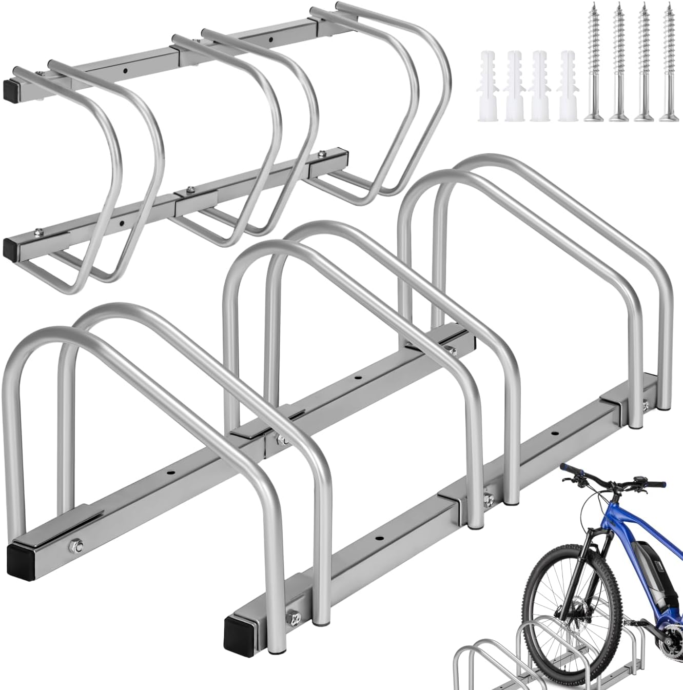 tectake® Fahrradständer Fahrrad, e-Bike, Bike Stand Fahrräder, Fahrrad Ständer, Fahrradhalterung Garage, Fahrradständer Boden oder Wand