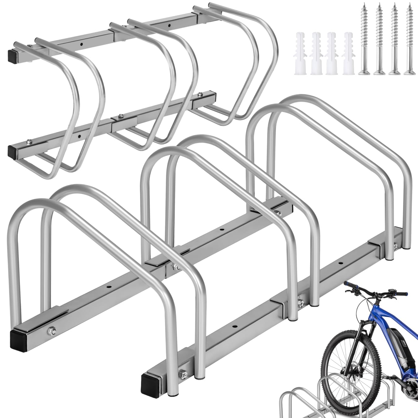 tectake® Fahrradständer Fahrrad, e-Bike, Bike Stand Fahrräder, Fahrrad Ständer, Fahrradhalterung Garage, Fahrradständer Boden oder Wand