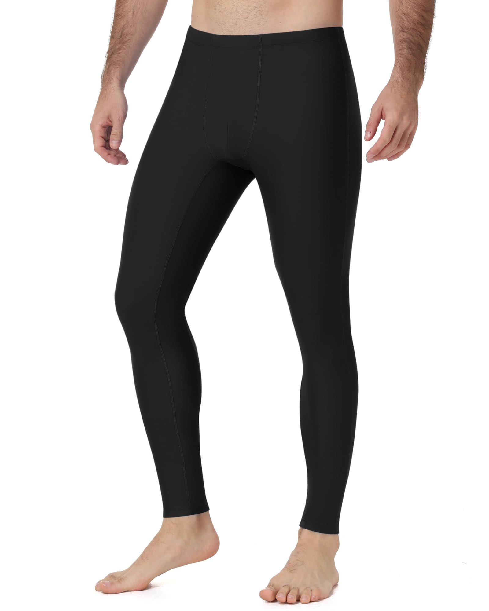 Runhit Herren Schwimmhose Lang, Eng Anliegende Badehose mit UPF 50+, Atmungsaktiv Schwimmleggings mit Tasche, Kompressionshose Rash Guard Leggings für Schwimmen, Surfen, Strand & Training