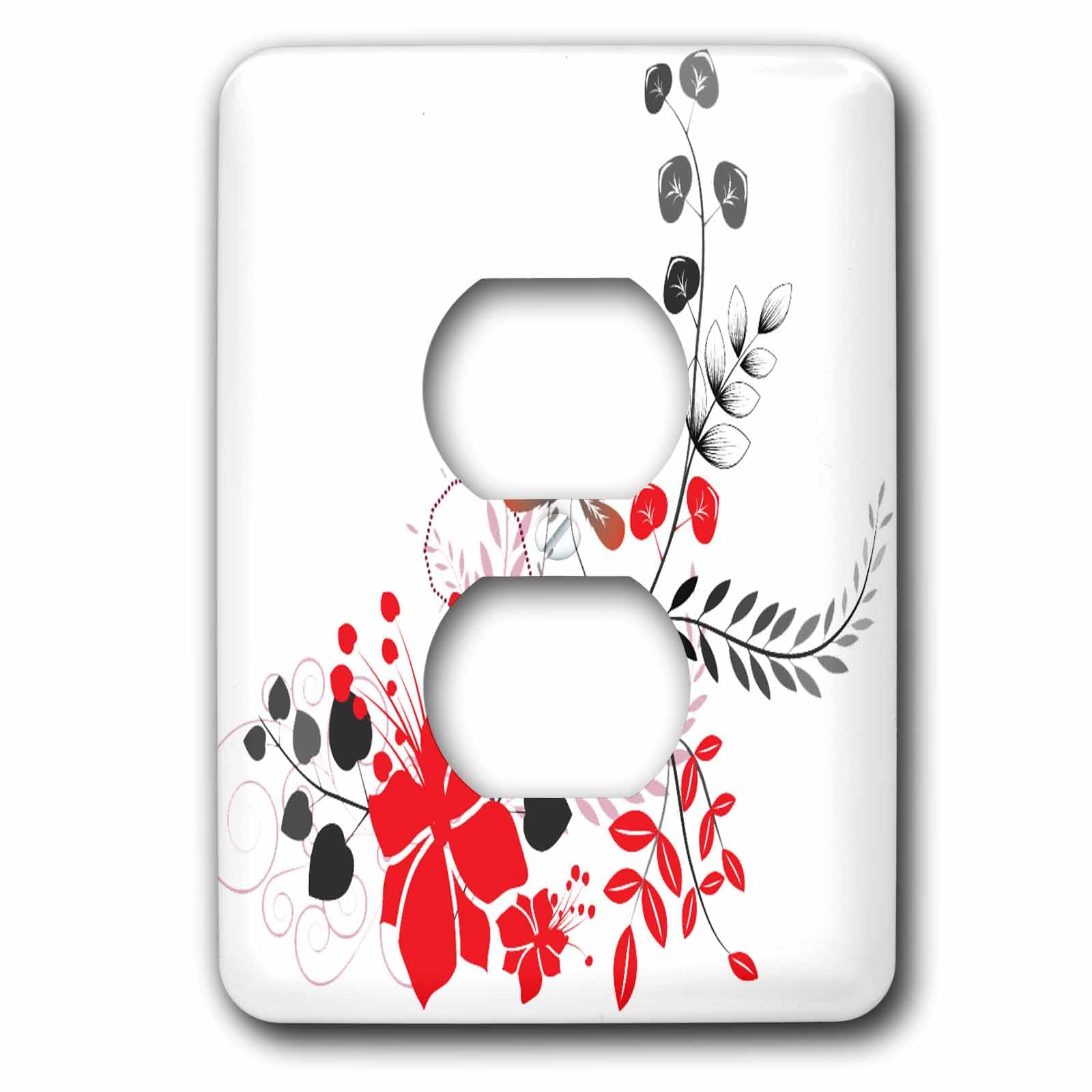 2 couvercles de prise pour cacher les plaques usées motif fleurs 3dRose