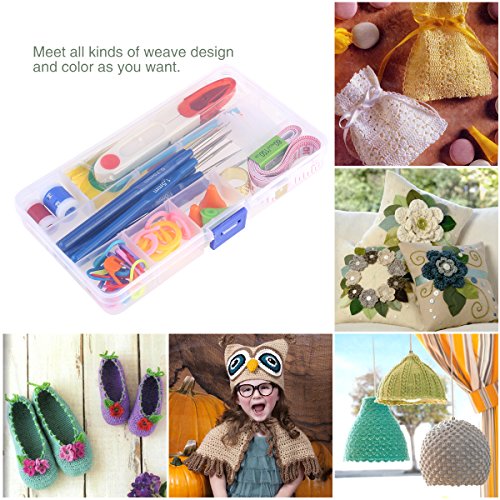 Agulhas de crochê NUOLUX 16 peças de agulhas de tricô com cabo macio de alumínio cor aleatória