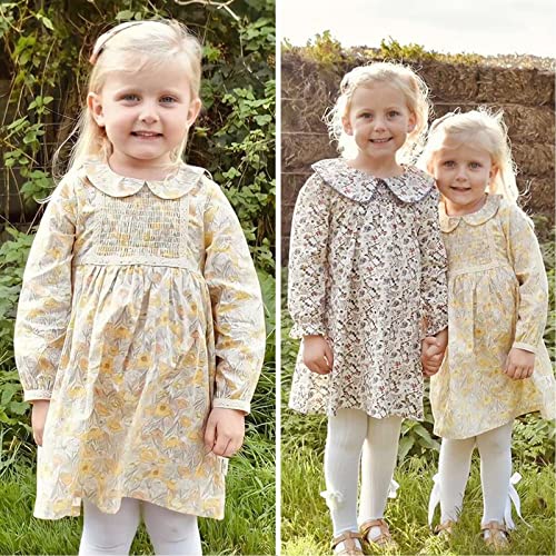 Baby Infant Girls Floral Casual Dress For Spring Fall Long Sleeve Toddler Playwear Dress For 5 Years #TOP1