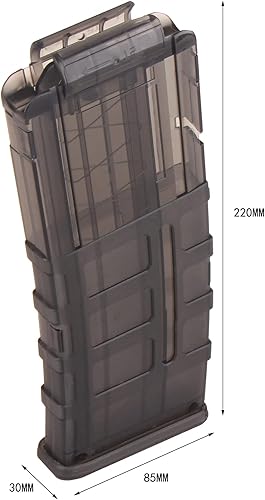 Miniatura 3 de WORKER 12 dardos cortos estilo Magpul Stefan Magazine Clip de recarga rápida para juguete modificado Nerf (negro transparente)