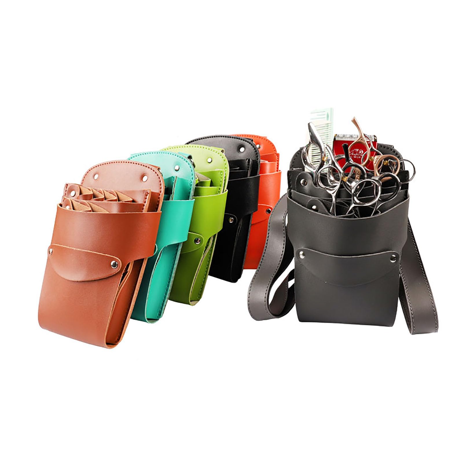 Fondina per forbici da barbiere， Cintura for fondina for pettine a forbice da barbiere, marsupio for parrucchiere Borsa for custodia for cesoie | Brown