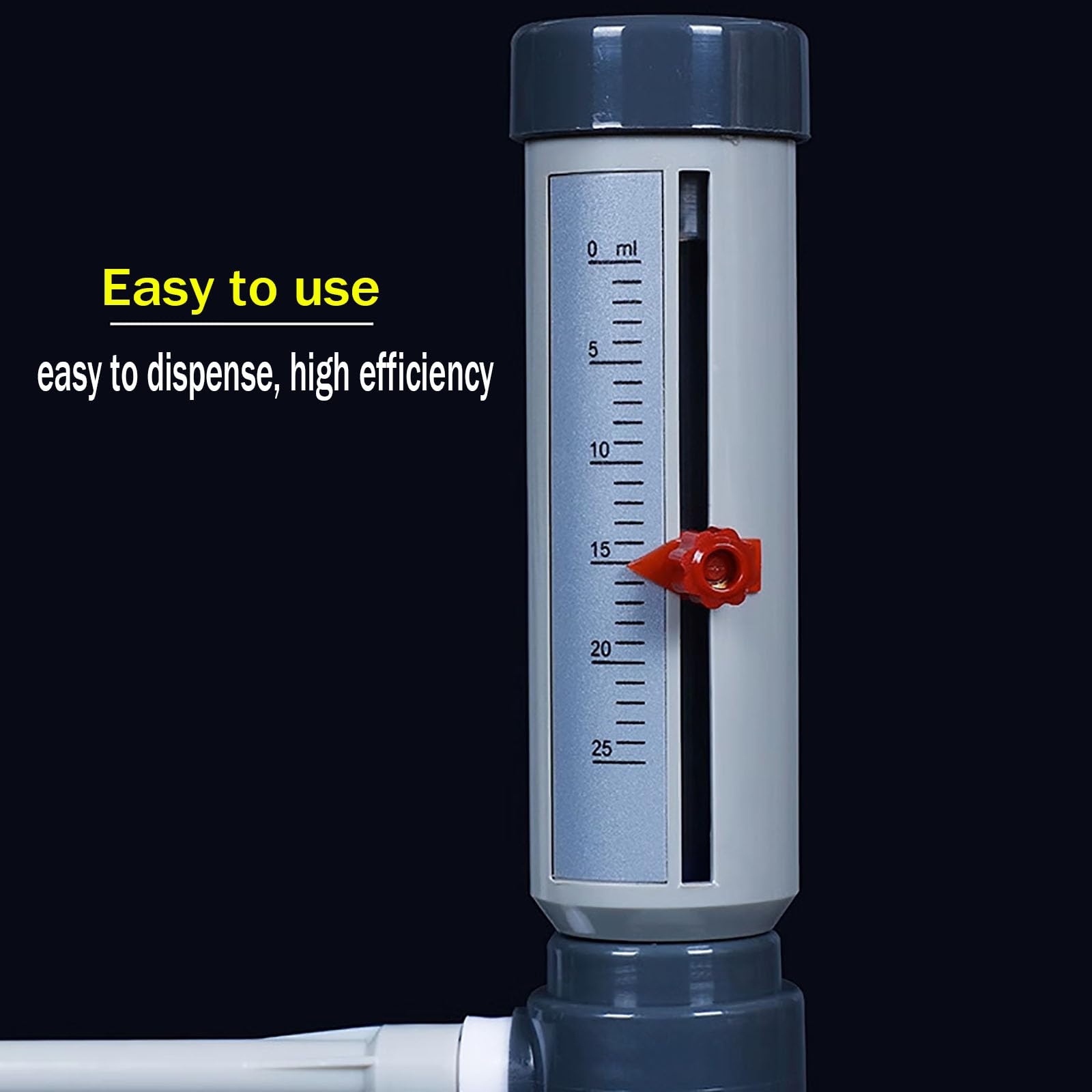 MObyat Flaschenaufsatz-Dispenser Mit Hülse, Verstellbare Laborpipetten Von 0–25 Ml, Mit 1000-ml-Reagenzflasche Aus Kunststoff, Präziser Skala, Einfacher Und Präziser Dosierung Ohne Tropfenbildung