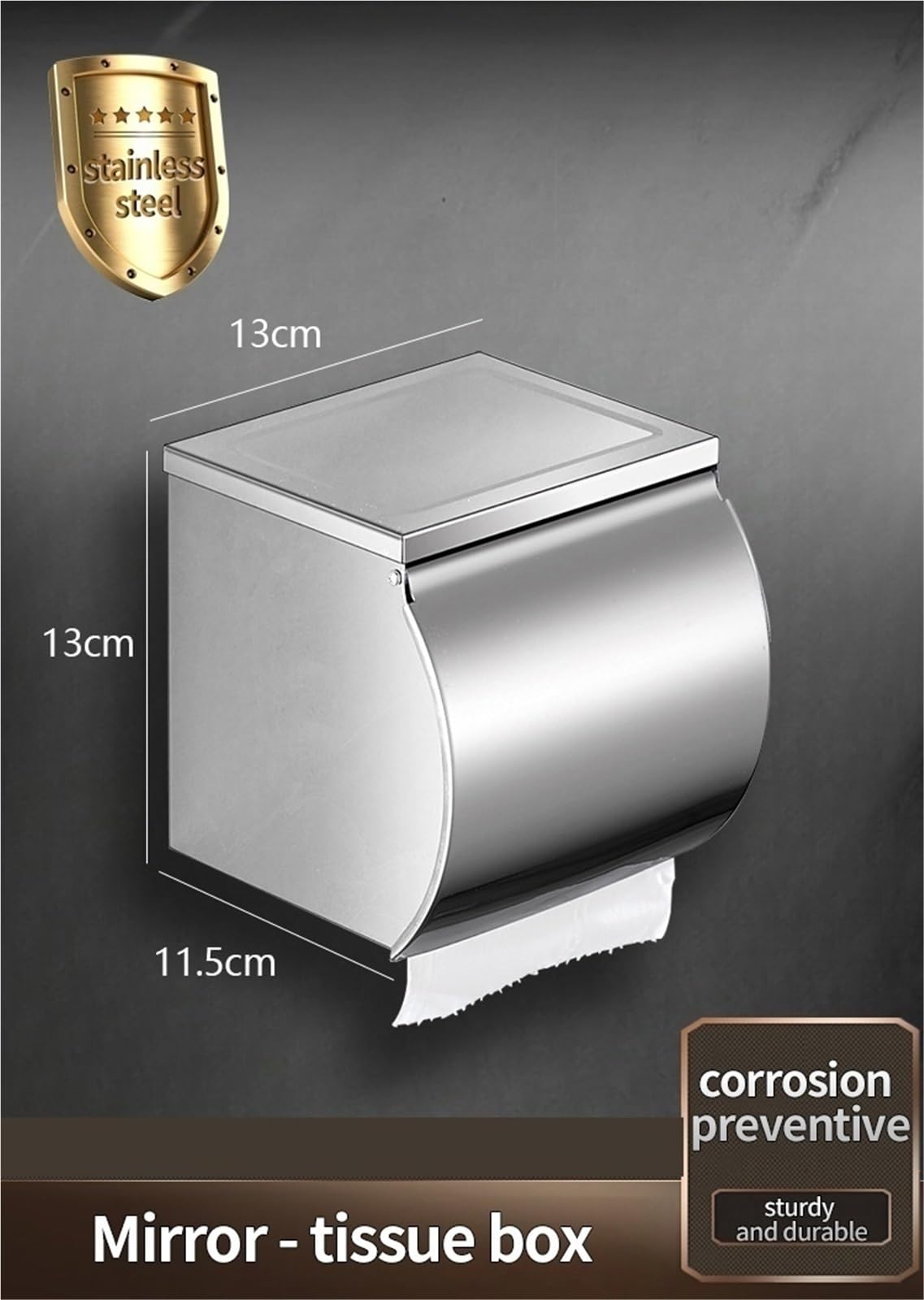 Portarrollos Papel Higienico Toallero de Papel de Acero Inoxidable sin perforar, Estante de baño for Rollo de Cocina montado en la Pared(C Roll Paper Holder)