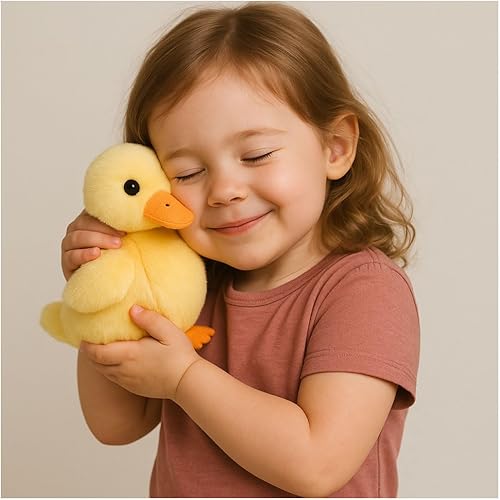 Peluche de pato amarillo simulado de 5 pulgadas, animal de peluche para niños, regalo pequeño para niños y adolescentes