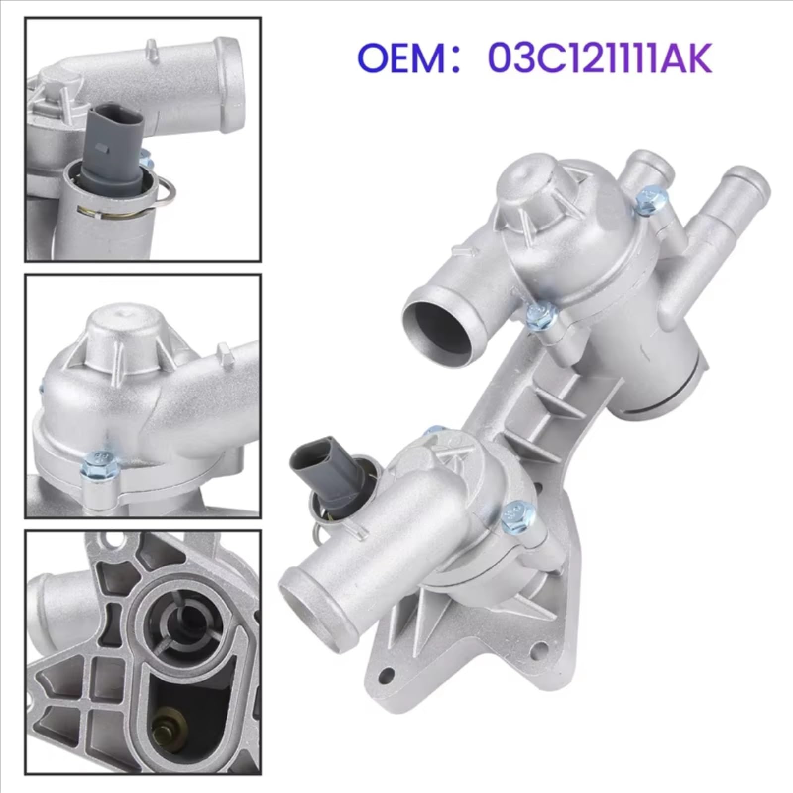 Controller Termostato Liquido Raffreddamento Motore In Alluminio Migliorato Compatibile Con Per Beetle 2011 2012 2013 2014 2015 2016 03C121111AK Refrigerante Termostato auto