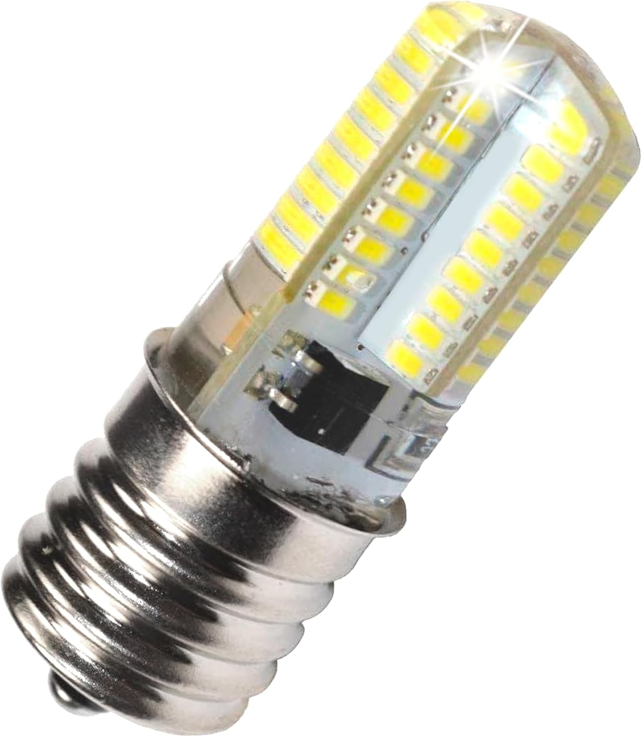 HQRP 4-Pack 110V E17 Base Silicone Crystal Dimmable LED Bulbs Cool White Compatible with LG 6912W1Z004B Microwave Light Bulb Replacement