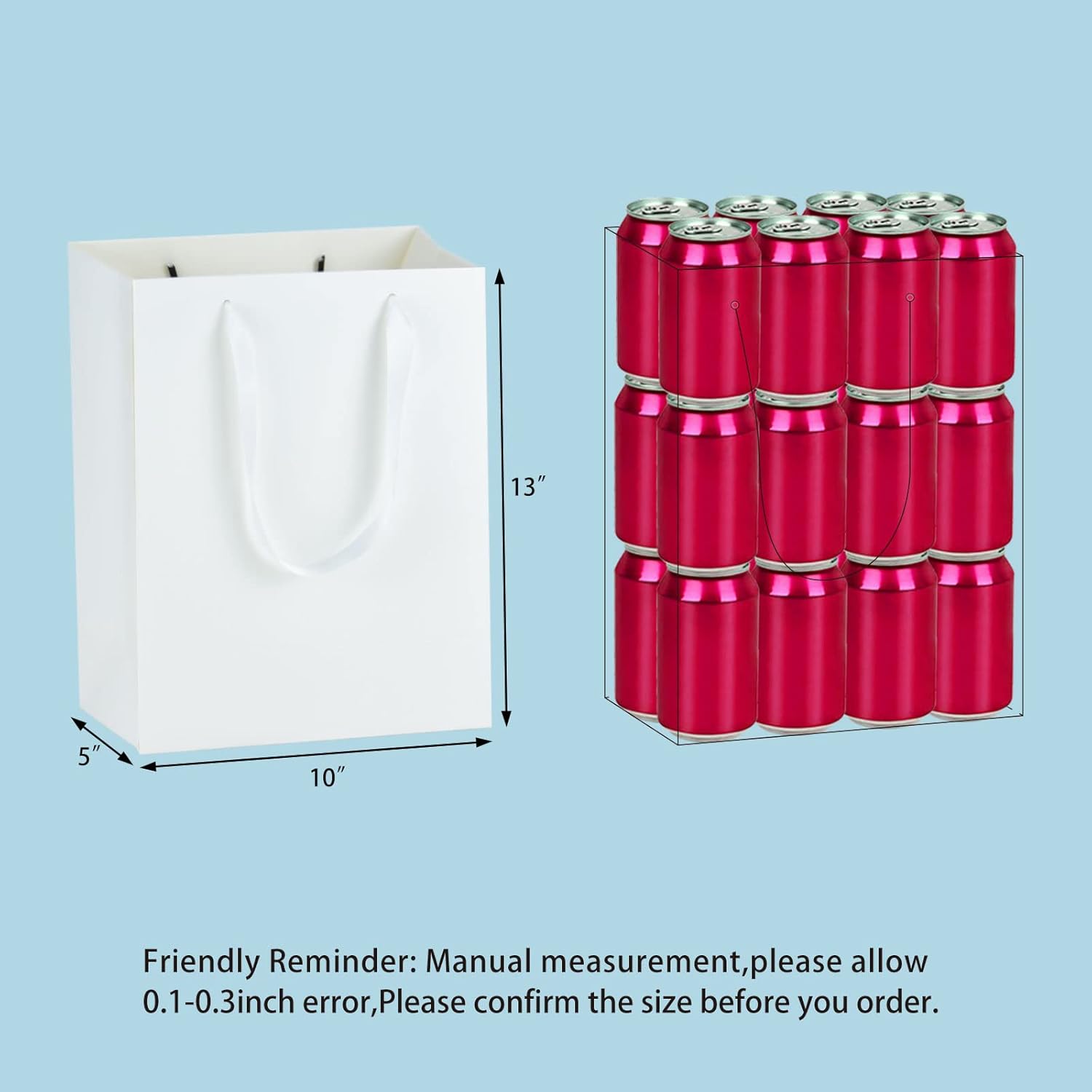 HUAPRINT 30 Pack White Large Paper Bags with Handles - 10Lx5Wx13H inch Gift Wrap Bag for Retail,Party Favor,Merchandise,Business,Shopping,Wedding - Image 2