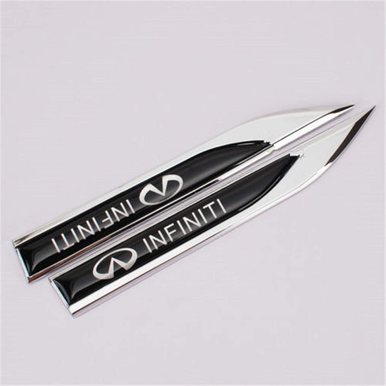 chuchu88 2X Auto Car Metal Knife Badge Emblem Decal Sticker For Infiniti QX50 Sport Black