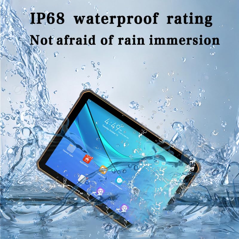 Image of Android 13 Rugged Tablet 10.1 inch 1200x1920 FHD IP68 Waterproof, 8+128GB, Unisoc T616 Octa-Core, 10000mAh Battery, Dual SIM 4G LTE, NFC, GPS,2D Barcode Scanner for Warehouse Construction Outdoor