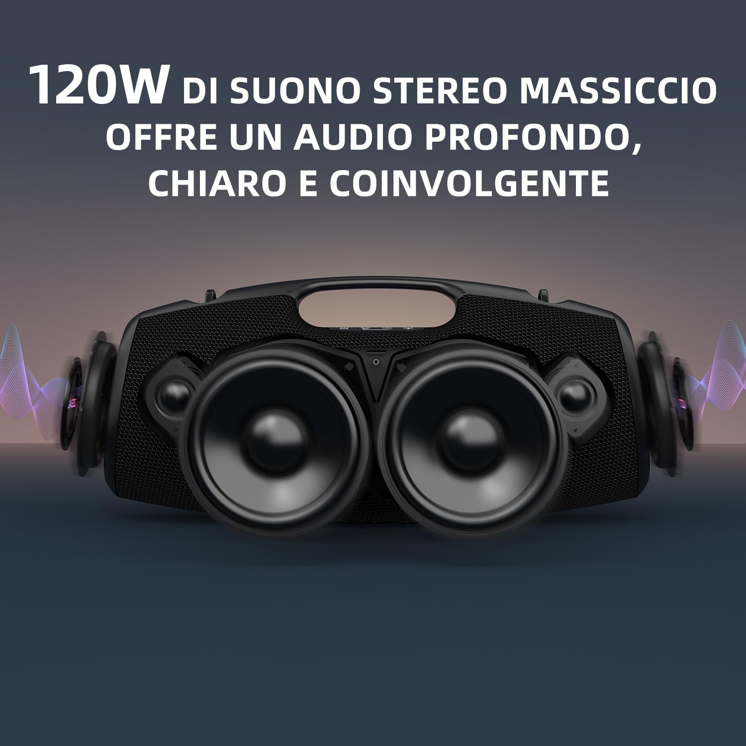 ZEALOT Cassa Bluetooth,120W Altoparlante Bluetooth con Bassi di Aumento,Impermeabile IPX6,Luce LED,Bluetooth 5.2,Esterno,Cassa Bluetooth per Campeggio,Spiaggia,Regal