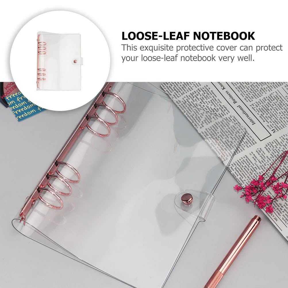 SEWACC A5 Loose-Leaf Notebook Cover Transparent Pvc Binder Cover Portable Protective Hard for Scrapbook Journal and Office Use - Image 2