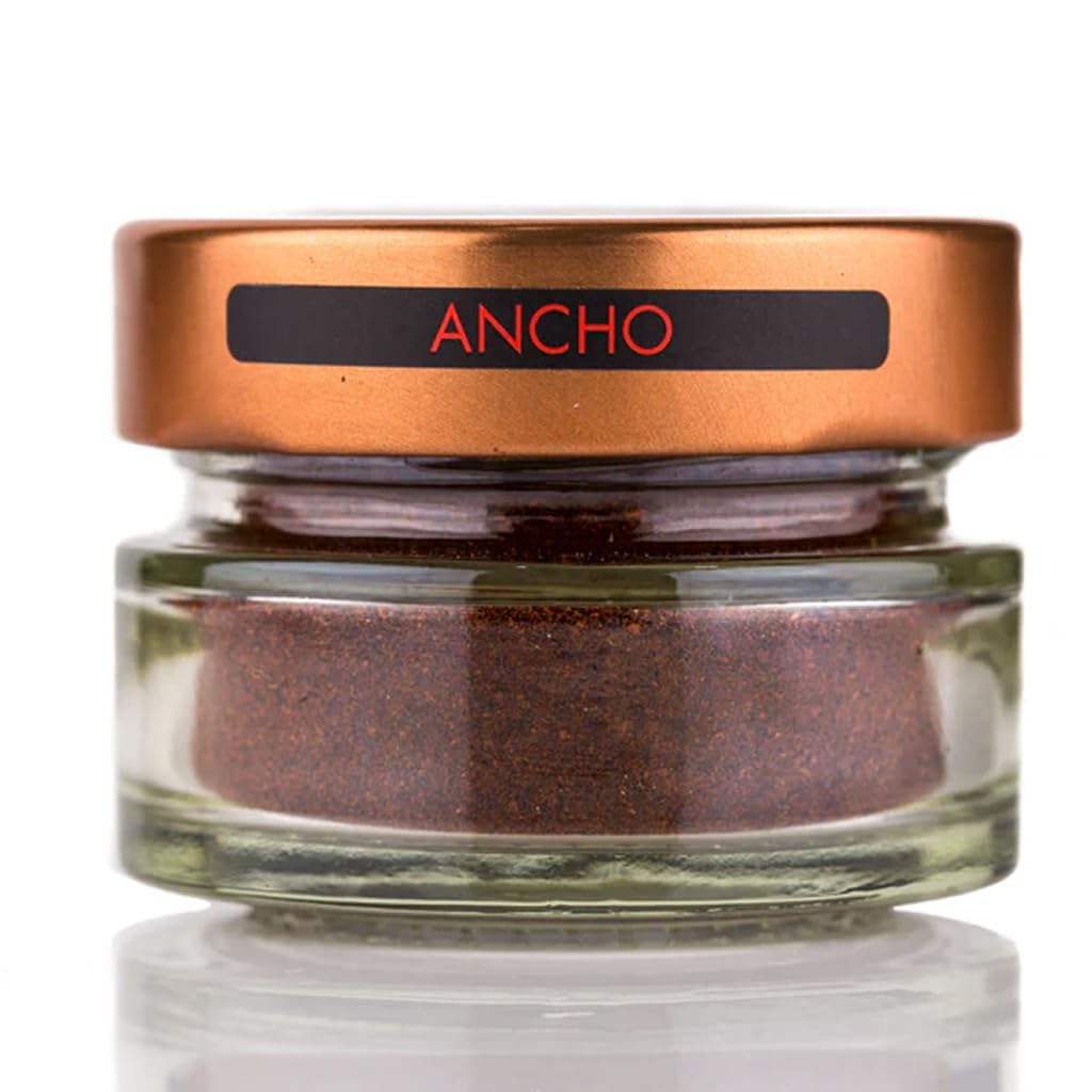 Zest & Zing Ancho Chilli (Ground), 23g Spice Jar - Premium Chillis By ZEST & ZING. Fresher, convenient, stackable Spice Jars.
