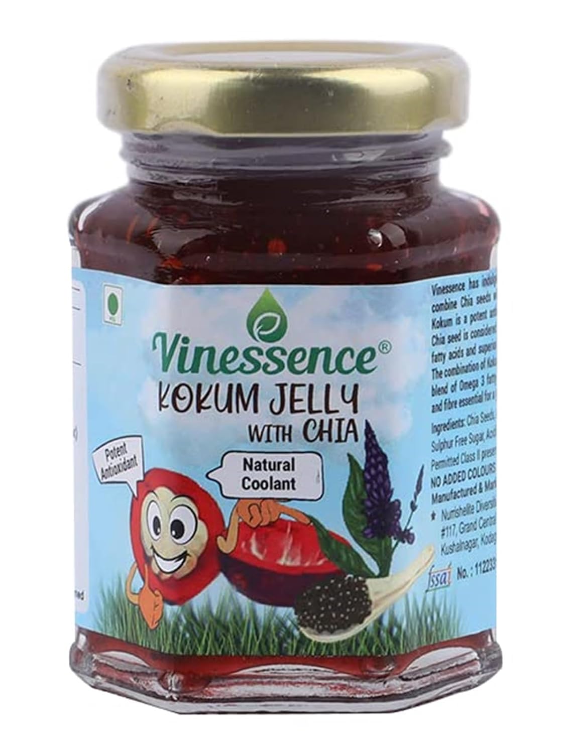 Vinessence Millet Kokum Jelly with Chia Seeds Fruit Spread Made with Goodness of Millet and