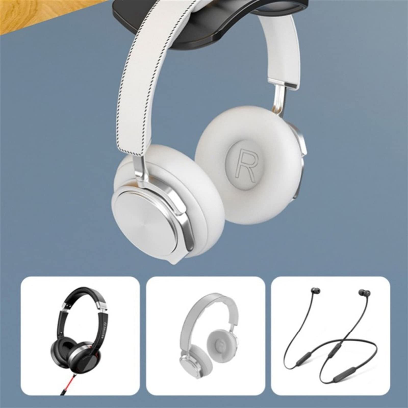 Supporto per cuffie, supporto universale per cuffie da gioco, espositore per auricolari per organizzare, accessorio da scrivania durevole ed elegante