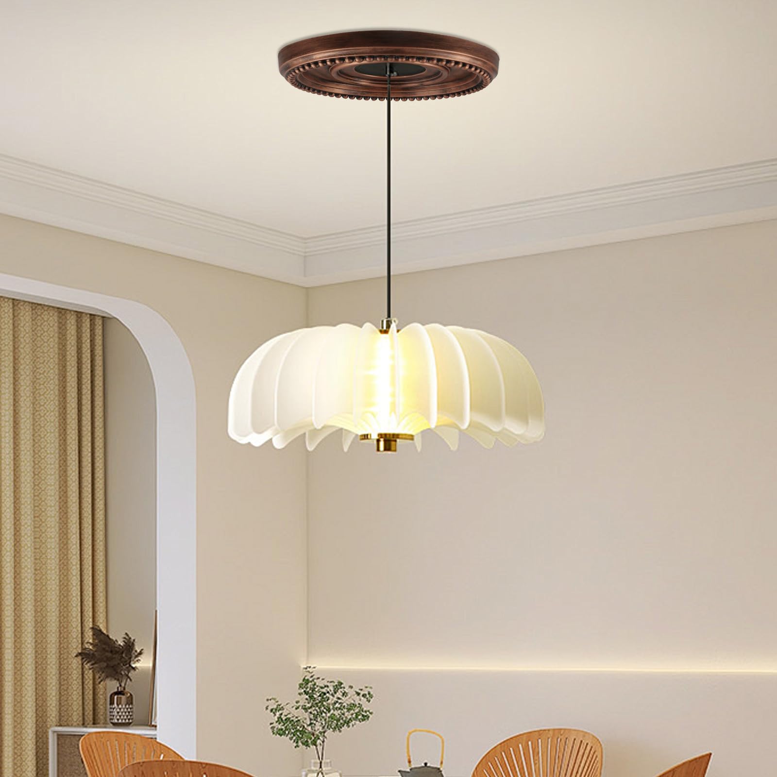 Crapyt Home Lighting Ceiling Medallions Ceiling Fan Medallion — Amazon image 3
