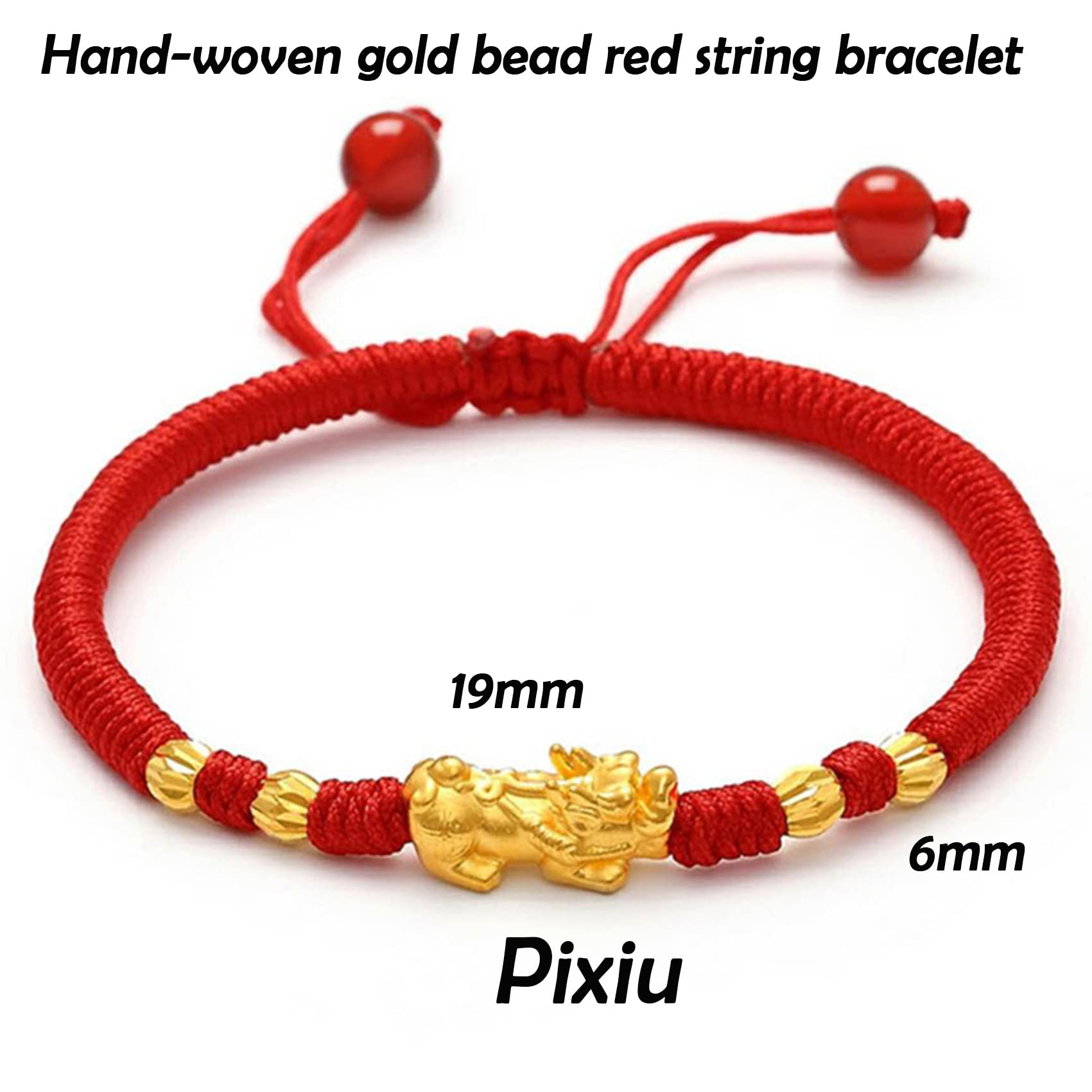 Pulsera de riqueza Feng Shui, pulsera de cuentas de jade, pulsera de riqueza Pixiu, pulsera de hilo rojo, amuleto para protección, ahuyentar a los espíritus malignos, atraer prosperidad, bu