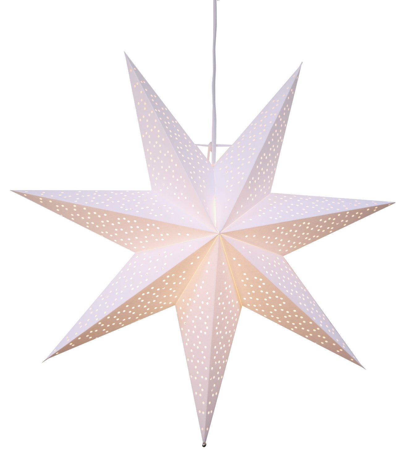 Weihnachtsstern Dot von Star Trading, 3D Papierstern Weihnachten in Wei,  Dekostern zum Aufhngen mit Kabel, E14 Fassung, : 54 cm : Amazon.de:  Beleuchtung