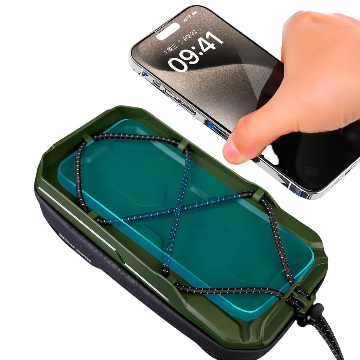 WILD MAN Borsa da manubrio per bicicletta, borsa per bicicletta, custodia anteriore con supporto per telefono, compatibile con telefoni sotto i 6,8 pollici (GX330, grigio)