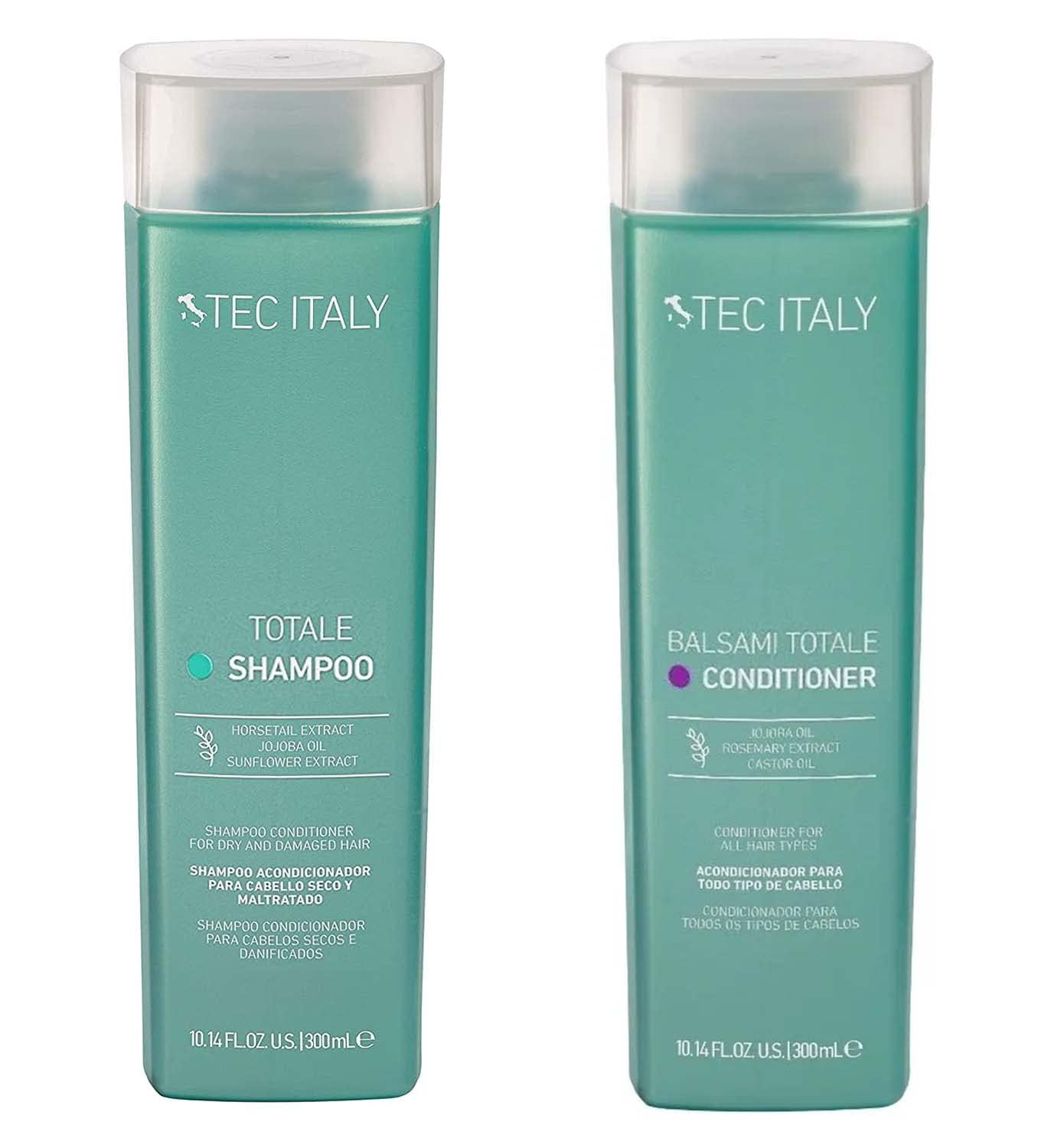 Tec Italy Shampoo Totale and Balsami Totale Conditioner Pack, 10.14 Fl Oz (Pack of 1), Blue