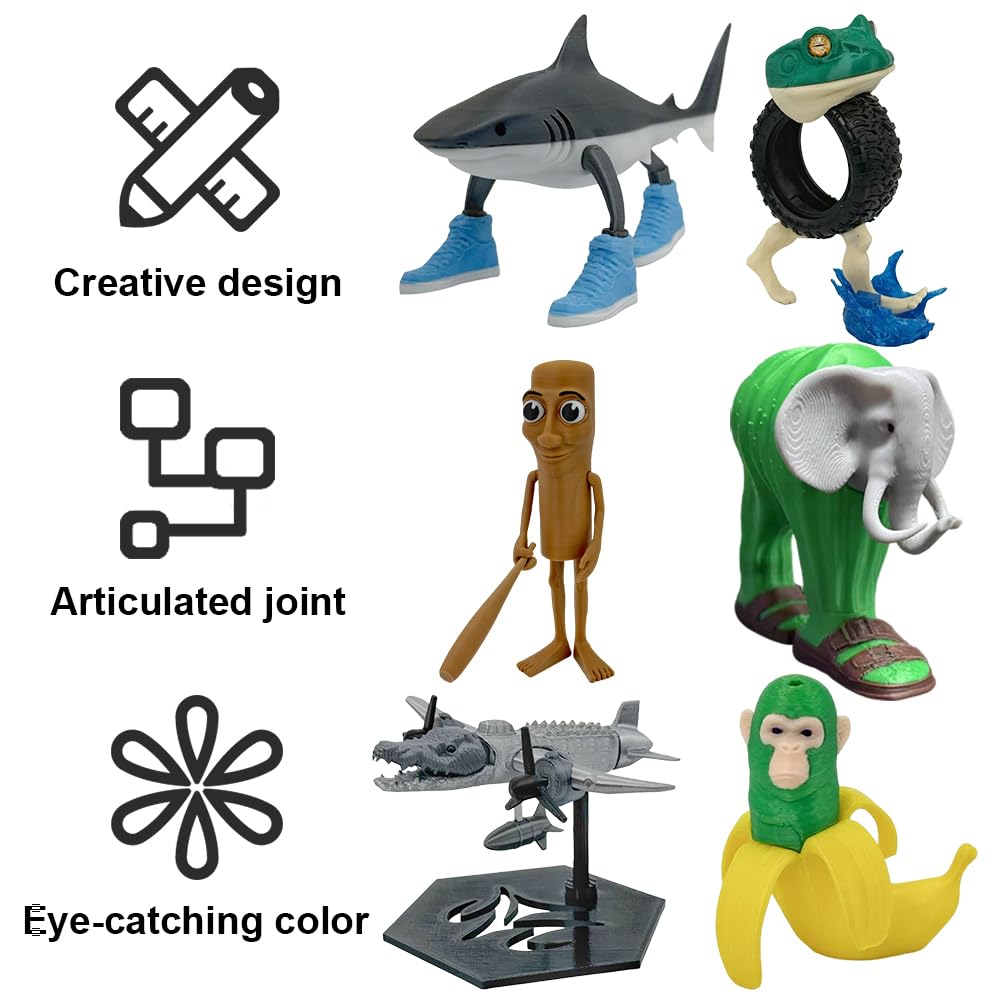 Creative 3D Printed Figurine Cartoon Cartoon Desk z ruchomymi stawami do domu i biura