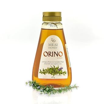Greek Honey (Orino) from herbs and coniferous trees of Cretan mountains - Squeeze Bottle 470g (2 Pounds) - Pack of 2