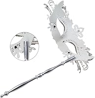 Vista 65 de IETANG - Antifaces venecianos para parejas, baile de máscaras, accesorios de disfraz o fiesta, 1 par Negro