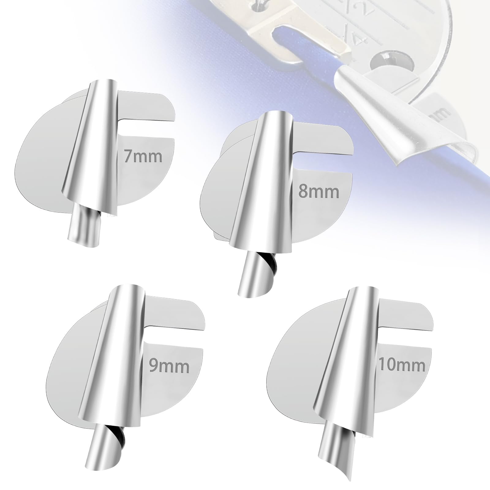 Sewing Rolled Hemmer Foot, Upgraded Universal 7-10mm 4 Sizes Wide Rolled Hem Pressure Foot for Sewing Machine, Home Industrial Curved Scroll Hemmer Foot Kit for Sewing Rolled (7-10mm)