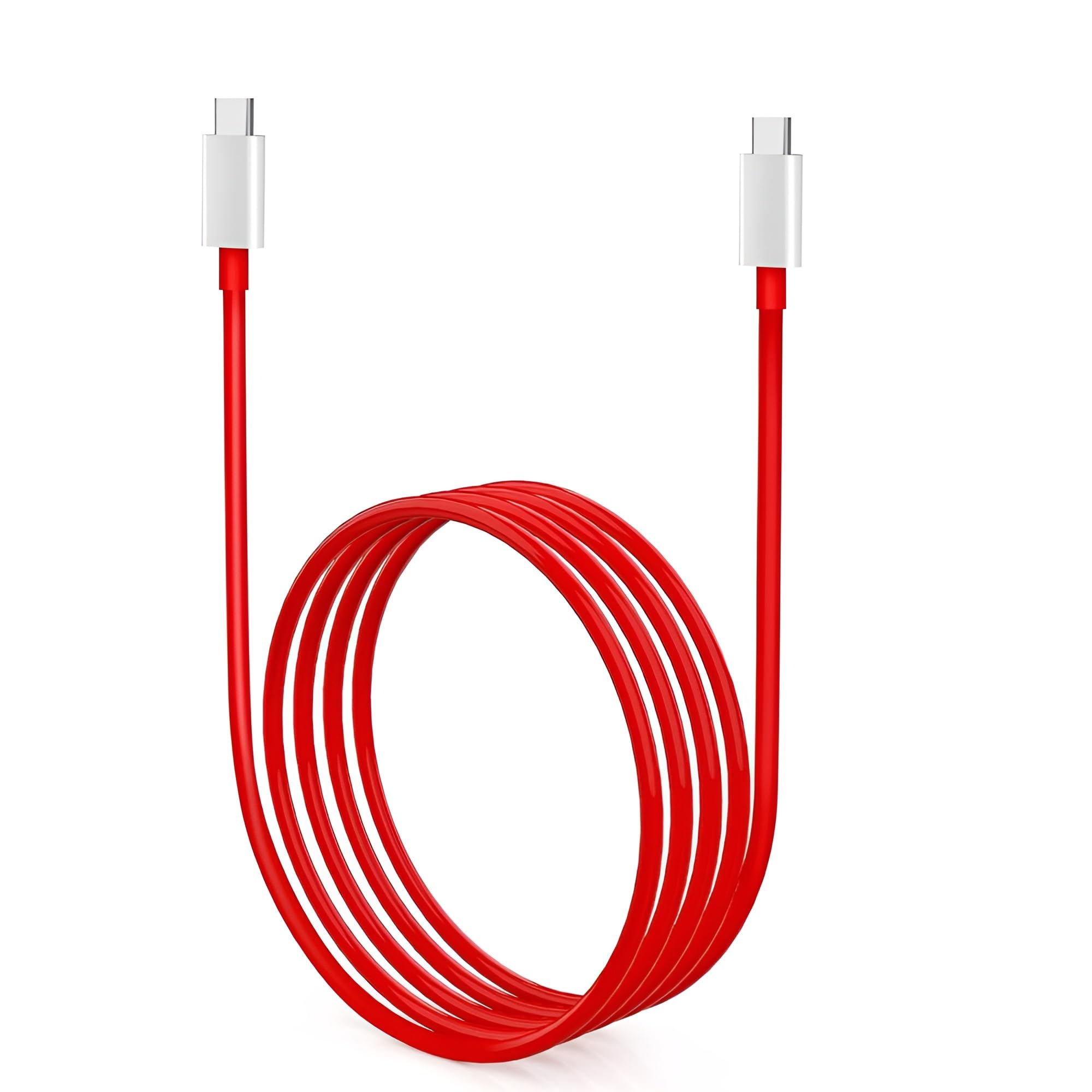 Oneplus Original Type C to C Cable 65W Dash/Warp/SuperVooc Charging Data Cord [10V/6.5A] Compatible with OnePlus 12/12R/11/11R 5G/10R/10T/9/9R/9 Pro/9RT/8T/Nord Series, USB C Charger Adapter Cord, Red