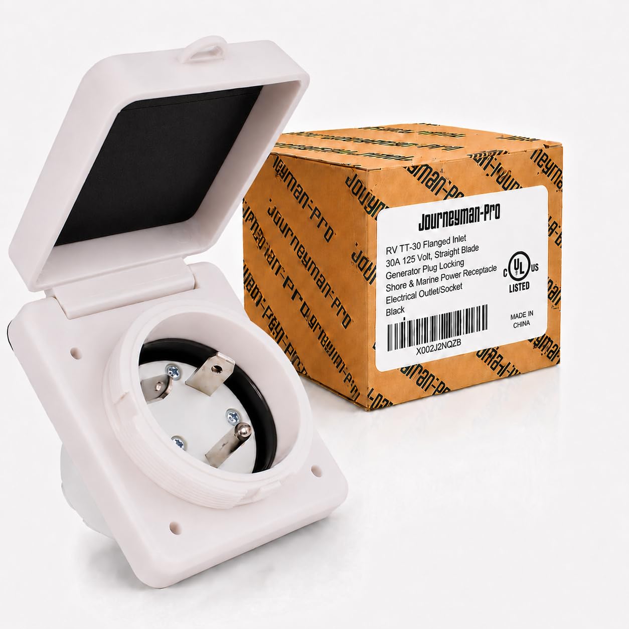 Journeyman-Pro RV TT-30 Flanged Inlet, Straight Blade, 30 Amp 125V