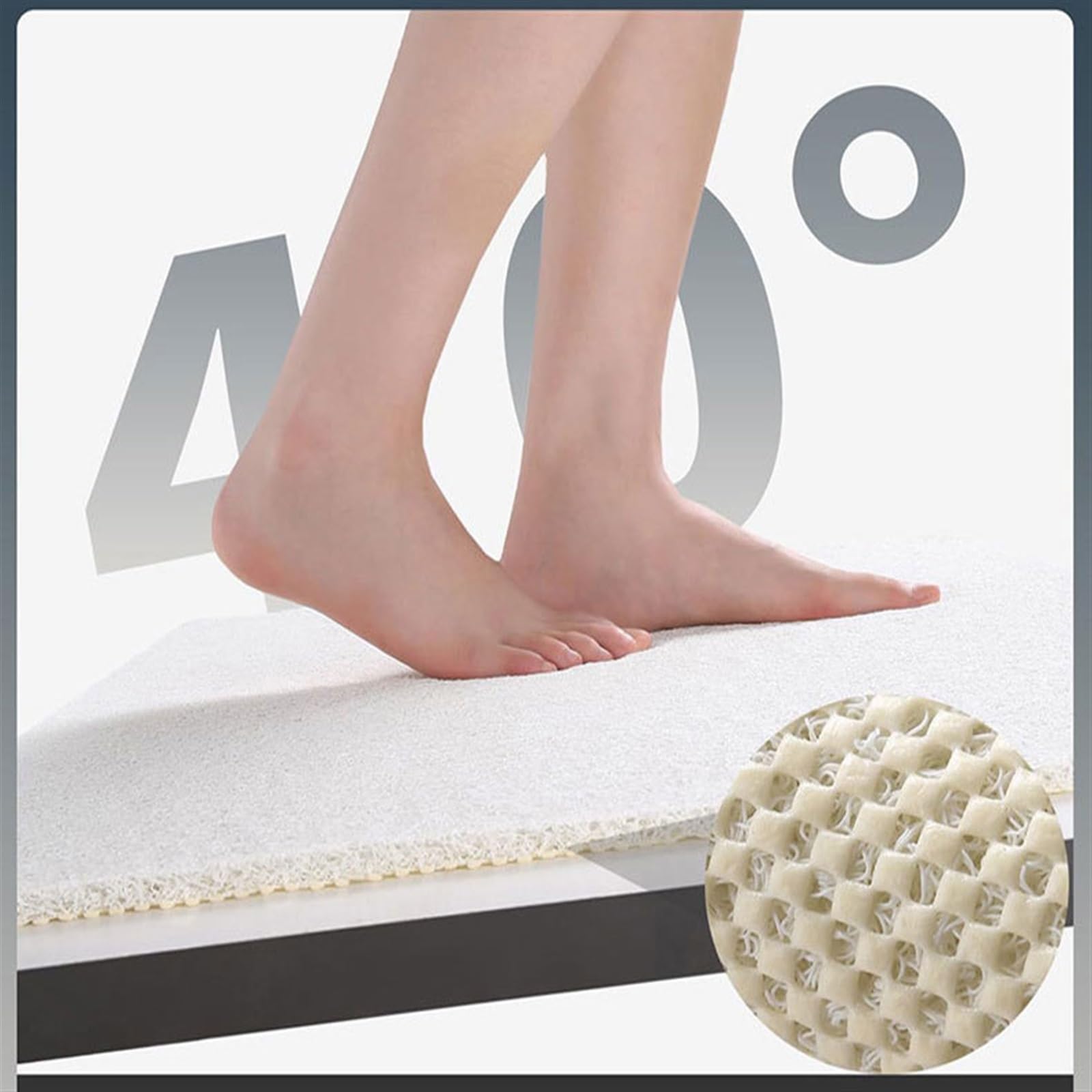 Alfombrilla de ducha antideslizante para baño, de PVC, de secado rápido, antideslizante, color marrón, 60 x 90 cm