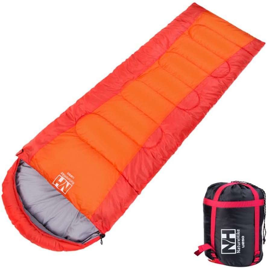 Hiking Camping Sleeping Bag Lightweight Rectangular Waterproof Sleeping Bags XL Orange