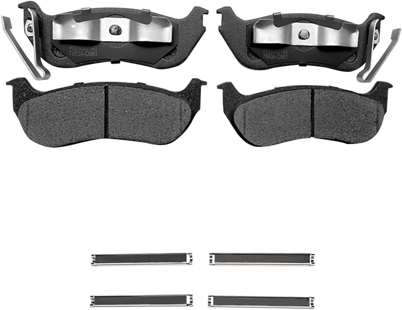 PM Auto Rear Brake Pads Replacement For For 2002-2006 Jeep Liberty, Set of 4 Ceramic Brake Pads