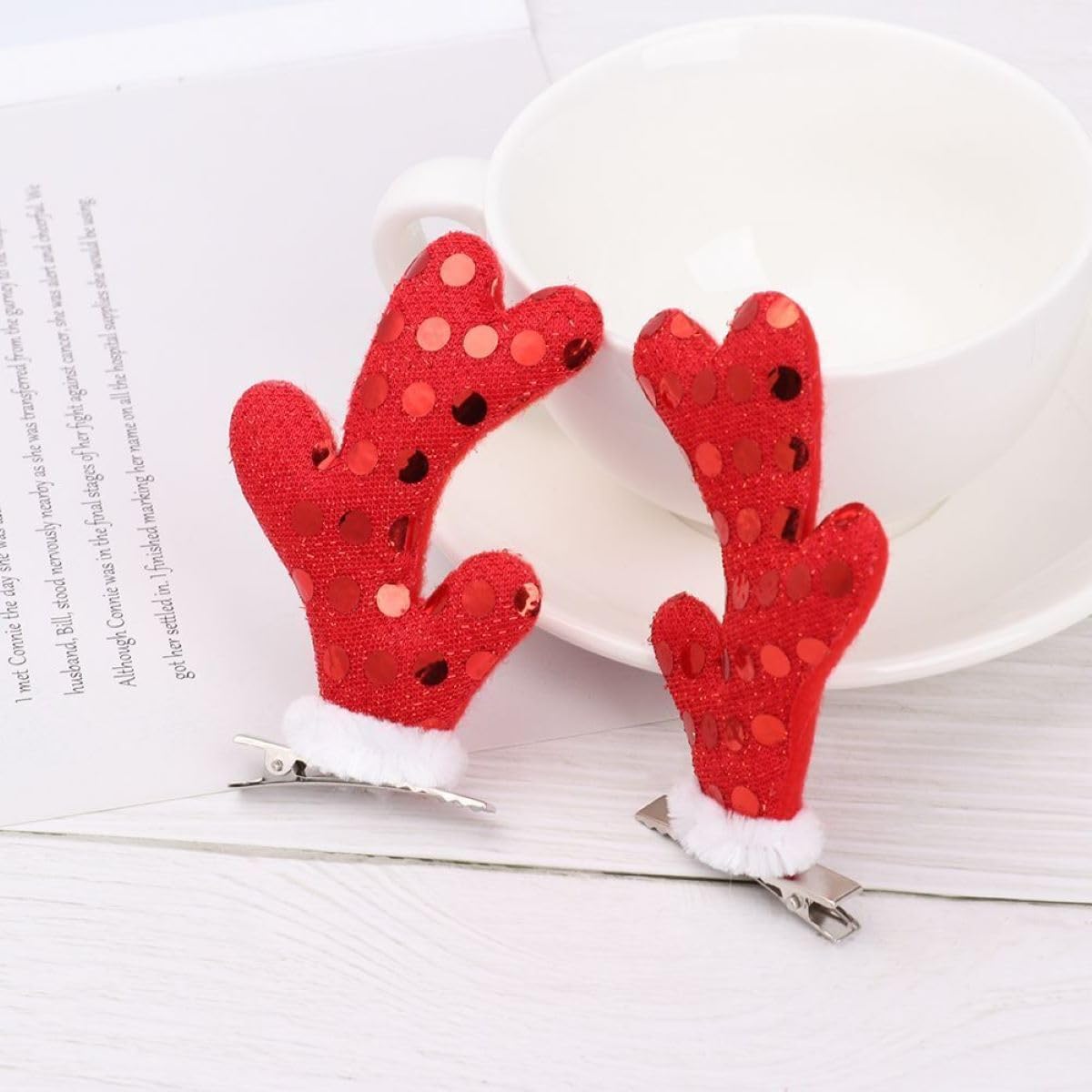 INFISPACE Girls Reindeer Antlers Hair Barrettes/Hairclips for Christmas Holiday Dressup (Red) (B0CNNB8D4X) Amazon Price History, Amazon Price Tracker