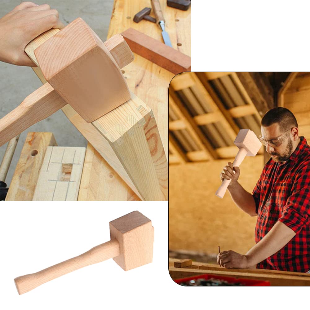 Martello In Legno Di Faggio Multiuso Per Intaglio E Ghiaccio – Impugnatura Ergonomica, Leggero E Resistente, Ideale Per Falegnameria E Hobby