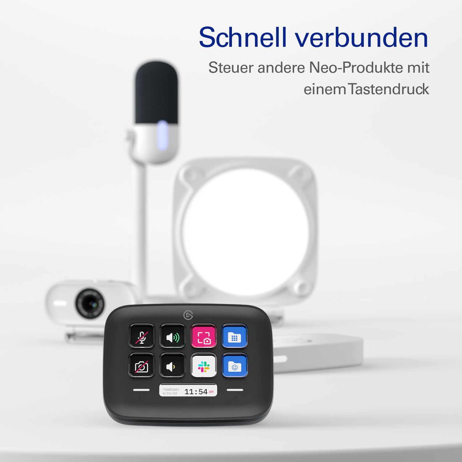Elgato Stream Deck Neo Black 8 anpassbare Tasten 2 Touch Points Tasks Workflows kompatibel Mac PC