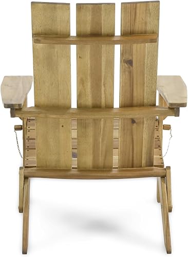 Miniatura 9 de Foldable Adirondack Chair Wood Rustic Folding Design Backyard, Patio, Poolside Summer Charm