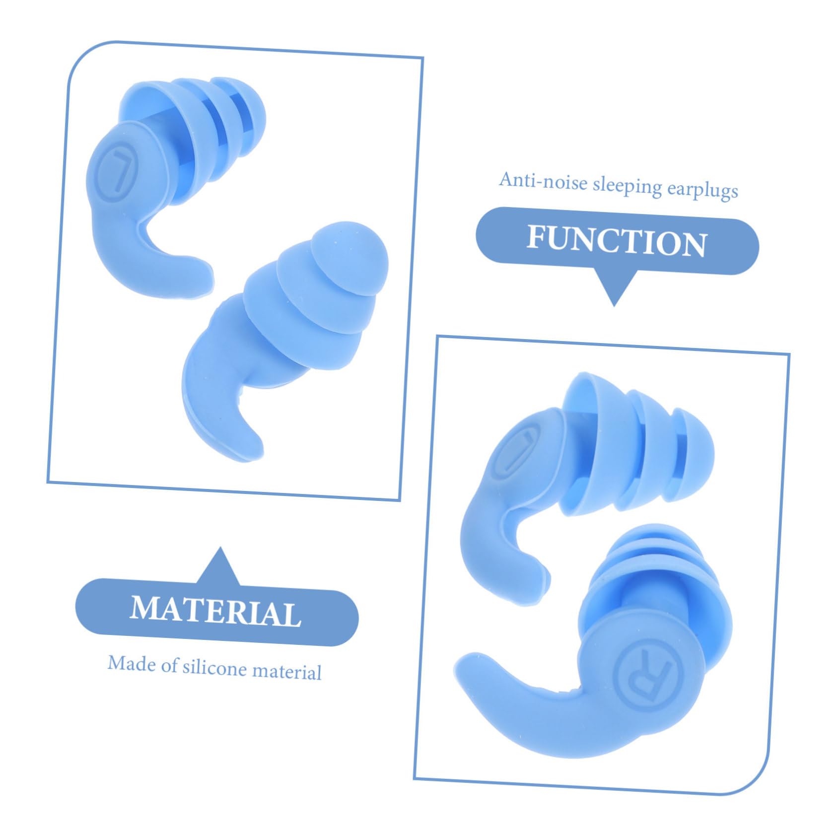 HANABASS 2 Pairs Ergonomic Silicone Earplugs Comfortable Soundproof for Sleeping for Concerts Travel and Daily Use