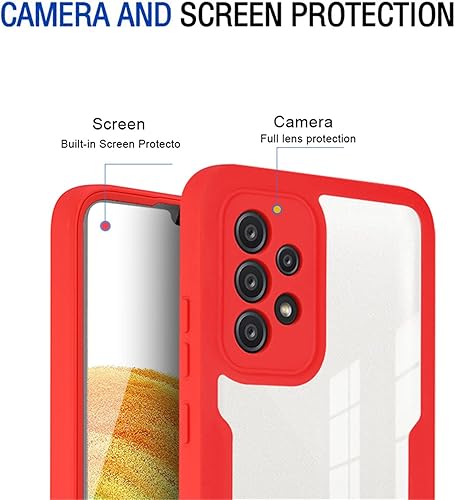 Miniatura 5 de Funda transparente para Samsung Galaxy A23 5G con protector de pantalla, transparente, delgada y delgada, cubierta protectora de cuerpo completo, no