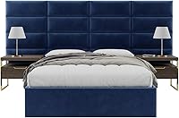 Vista 109 de Vänt - Paneles tapizados de cabecera para montar en la pared, diseño Elizabeth, 120 x 46 pulgadas, configuración de 16 paneles individuales