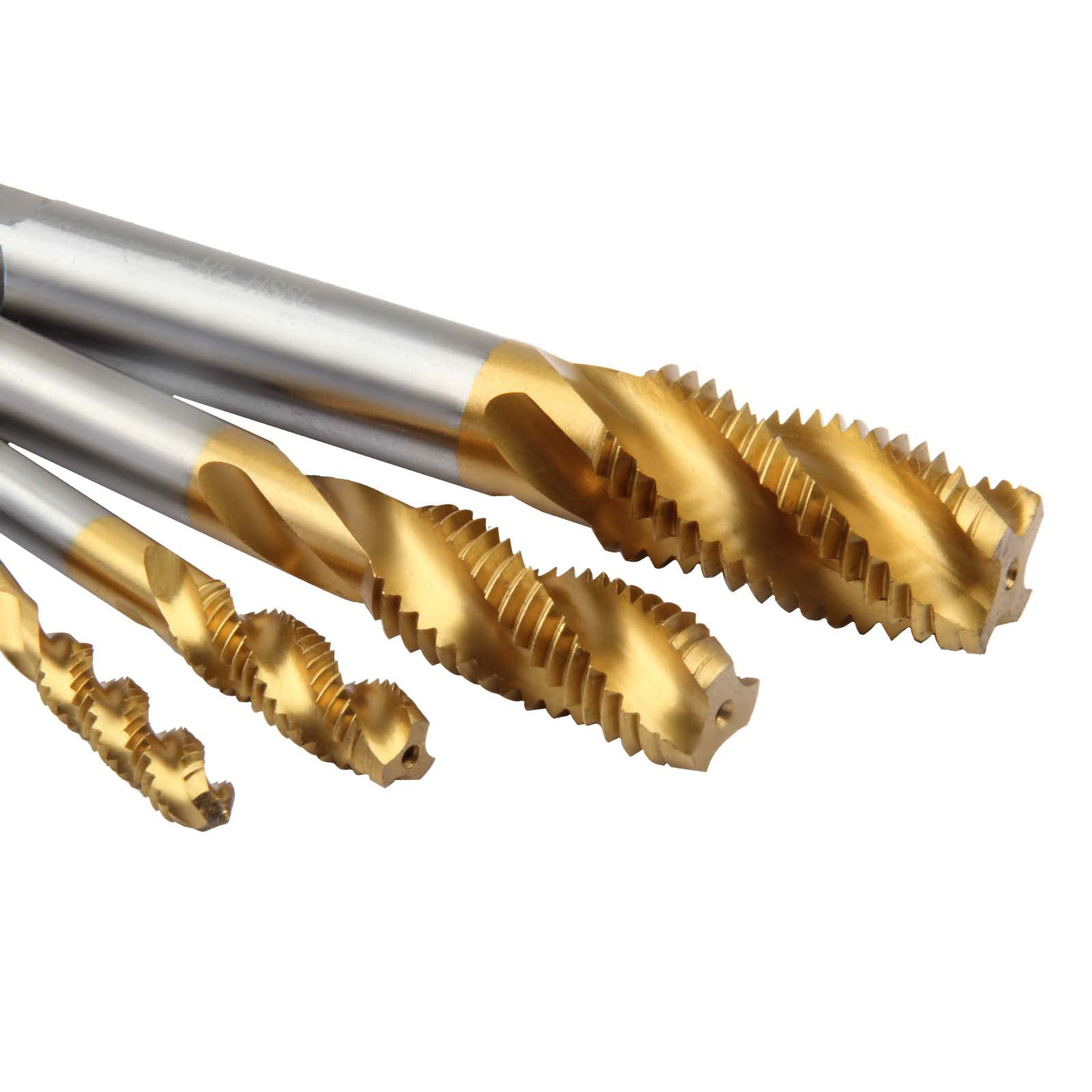 M18 x 1 Titanbeschichteter Spiralnutengewindebohrer, TiN beschichteter HSS-Spiralnutengewindebohrer M18 x 1