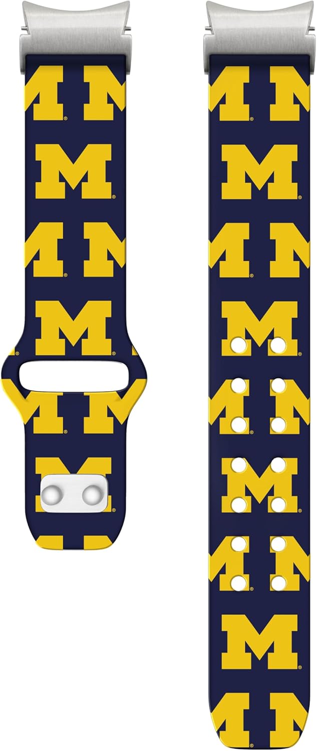 Affinity Bands Michigan Wolverines HD Fitted Watch Band Compatible with Samsung Galaxy Watch 4-7 (Short Repeating)