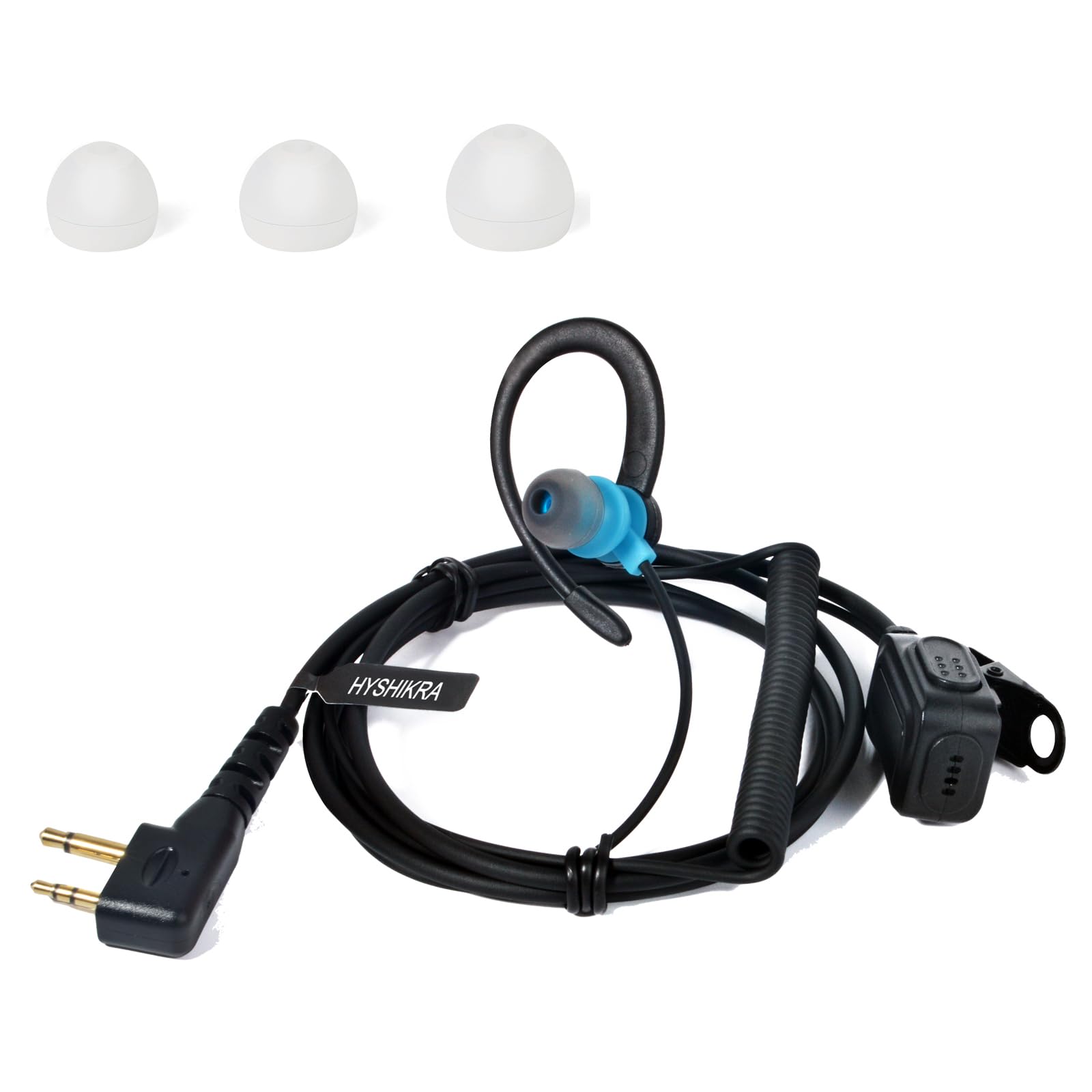 HYSHIKRA Micrófono Auricular Forma en D Compatible con Midland G7 Pro G8 G9 Pro M24 M24 Plus M48 M99 G6 XT G7 XTR | Supervisión de Seguridad Softair (1, Forma de D) — view 11
